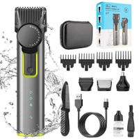 4 in 1 Adjustable Beard Trimmer for Men Cordless Hair Mustache Trimmer with Precision Dial Waterproof Hair Clipper Shaver Grooming