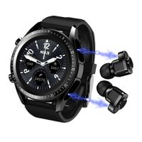 2 in 1 Smart Sport Watch with Earbuds 1.28" Watch TWS HiFi Stereo Wireless Headset Message reminder for Android iOS