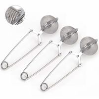 3 Pcs Snap Ball Tea Strainer Stainless Steel with Handle for Loose Leaf Tea Fine Mesh Tea Balls Filter Infusers