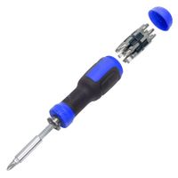 Multi Screwdriver 13-in-1 Screw Driver Adjustable Screwdriver Set Multitool All in One with Torx Security,Flat Head,Phillips,Hex,Square and 1/4 Nut Driver (Blue)