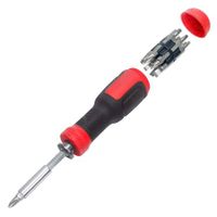 Multi Screwdriver 13-in-1 Screw Driver Adjustable Screwdriver Set Multitool All in One with Torx Security,Flat Head,Phillips,Hex,Square and 1/4 Nut Driver (Red)