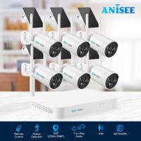 Wifi Security Cameras 6 Set Wireless CCTV Home Spy Surveillance System Outdoor With 16CH NVR Solar Panel Battery