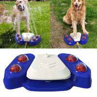Dog Sprinkler Toy, Outdoor Dog Drinking Water Fountain Step on Pet Watering Dispenser Dog Bath Interactive-Blue