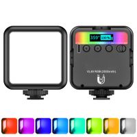 VL49 RGB Video Lights LED Camera Light 360° 2000mAh Rechargeable Dimmable Panel Lamp Support Magnetic Attraction(1 Pack-Black)