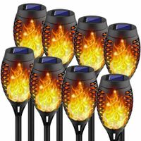 Solar Outdoor Lights,8Pack Solar Torch Light with Flickering Flame,Waterproof Solar Garden Lights,Outdoor Decorations for Patio Yard Path,Flame Torches for Outside Decor-Outdoor Lighting (Yellow Light)