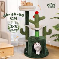 90cm Cat Tower Tree Scratching Post Bed House Sisal Scratcher Furniture Stand Cave Condo Climbing Gym Play Hammock Perch Ball