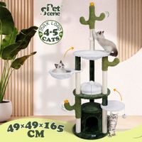 165cm Cat Tree Tower Scratching Post Bed Sisal Scratcher House Furniture Stand Cave Condo Climbing Play Hammocks Platforms