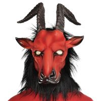 Satanic Beast Latex Mask, Red