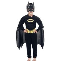 Halloween Kid's Superhero BATMAN Costume Cosplay Suit  Outfit Bodysuit Jumpsuit  Height 145-155cm