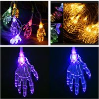 30 Led 4.5M Colorful Halloween Decor String Light Hand Bone Shape String Lights for Home,Garden Decoration