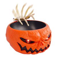 Halloween Candy Bowl, Red Light-Up Eyes and Motion-Activated Sound Candy Dish for Sweet Treat Party