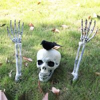 Halloween Decorations, Realistic Skeleton Stakes with Crow for Outdoor Indoor Patio Lawn Garden Grounds Haunted House Decor