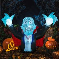 2.8m Halloween Inflatables Outdoor Decorations Vampire, Halloween Blow Up Yard Decorations with Build-in LED for Yard Lawn Party Garden