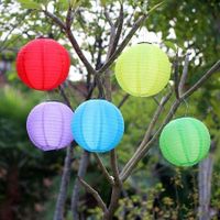 6 Pack 30cm Led Solar Cloth Asian Lantern Waterproof Spring Festival Hanging Lamp Outdoor Garden Solar Led Light Lantern