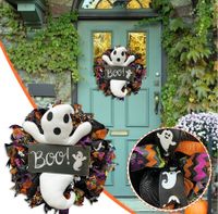 Halloween Witch Wreath, for Front Door Outside Halloween Wreath Decorations,Artificial Wall Wreath for Indoor Outdoor Halloween Home Decor