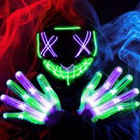 LED Gloves, Theefun Light Up Gloves with Cool Party Halloween Christmas Birthday  Flashing Finger Led Gloves for Adult
