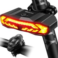 Smart Bike Tail Light with Turn Signals and Brake Light, Bike Alarm Horn with Remote, Auto ON/Off Rechargeable Waterproof Bike Horn Alarm Rear Bike Brake Light Turn Signals Bicycle Tail Light