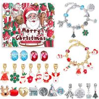 Christmas Advent Calendar Blind Box 24 Days of Christmas Countdown Calendar Jewelry Making Kit 22  Charm Beads 2 Bracelets for  Xmas Party Festive Gifts