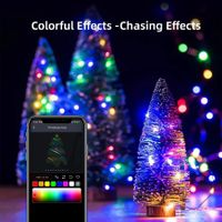RGB Smart Fairy String Lights 20m 200 LED Usb DIY Twinkle Lights Remote App Controlled 12 Modes for Bedroom, Christmas, Parties,Wedding,Decoration