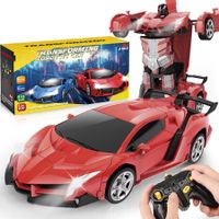 Transform Remote Control Car - RC Cars,One-Button Transforming,360 Degree Rotation Drifting,2.4Ghz 1:18 Scale,Gift Kids Aged 3+ Boys/Girls (Red)