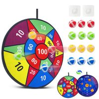 29" Large Fabric Dart Board for Kids with Sticky Ball Double-sided Pattern Design Indoor/Sport Outdoor Fun Party Play Game Toys for Age 3+