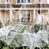 1400 sqft Halloween Spider Webs Decorations with 150 Extra Fake Spiders,Super Stretchy Cobwebs for Halloween decor Indoor and Outdoor