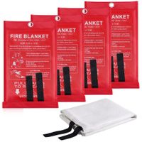 Fire Blankets Emergency for Kitchen Home,Prepared Emergency Fire Retardant Blanket for Home Fireproof Blanket for Camping,Grill,Car,Office,Warehouse,School,Picnic,Fireplace (4Pack)