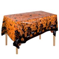Halloween Decoration Tablecloth Pumpkin Spider Web Bat Plastic Table Cover Festival Party Home Table Decoration Supplies
