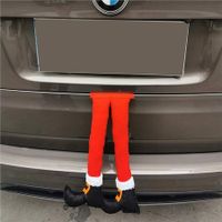 Car Cartoon Style Christmas Leg Decoration Adorable Trunk Hanging Decor Automotive Automobile Joyful Holiday Ornament, Red