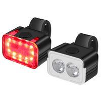 USB Rechargeable Bike Light Set 300 Lumen Front Rear Back LED Rear Taillight Bicycle Lights for Night Riding