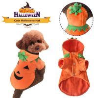 Dog Cat Halloween Pumpkin Costume,Pet Cosplay Costumes,Puppy Warm Outfits Fleece Hoodie Animal Autumn Winter Clothes (L Size)