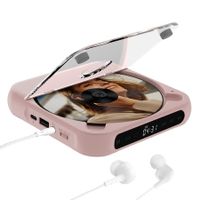 Portable CD Player Personal CD Players with Bluetooth for Car,Rechargeable Small CD Player with Headphones,LCD Touch Screen & Anti-Skip/Shockproof (Pink)