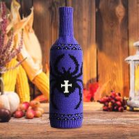 Halloween Decoration Skull Pumpkin Wine Bottle Cover Decorations Maple Pumpkin Halloween Autumn Deocrations for Garden