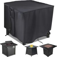 Fire Pit Cover Square 50 x50 Inch, Waterproof Heavy Duty Patio Fire Pit Table Cover, Water Wind and UV Resistant