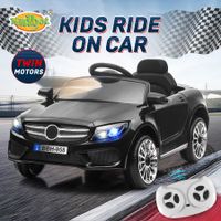 Kids Off Road Ride On Toy 12V Electric Parental Remote Control Battery Powered Pedal Childrens 4 Wheel LED Seat Belt Music Black