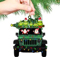 Christmas Grinch Ornament Family Truck Christmas Tree Ornaments Gift Decoration 3X3 Inches-Style D