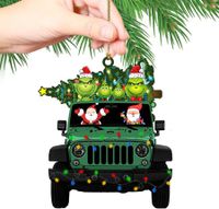 Christmas Grinch Ornament Family Truck Christmas Tree Ornaments Gift Decoration 3X3 Inches-Style C