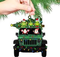 Christmas Grinch Ornament Family Truck Christmas Tree Ornaments Gift Decoration 3X3 Inches-Style B