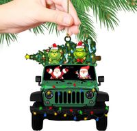 Christmas Grinch Ornament Family Truck Christmas Tree Ornaments Gift Decoration 3X3 Inches-Style A