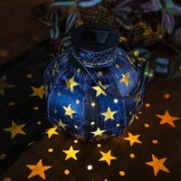Solar Star Lanterns Solar Powered Decorative Hanging Lights for Indoor Outdoor Halloween Christmas Garden Patio Holiday Party (1 Pack)