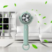 Mini Desk Fan Mini Handheld Fan with Buckle Speed Adjustable Air Cooling Fan USB Personal Fan Portable Hand Fan for Camping Car Backpacking, Green