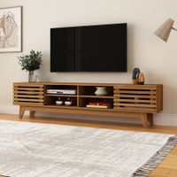 180cm TV Cabinet Stand Console Entertainment Unit Table Center Bench Storage Shelf Media Living Room Furniture Wood Modern Walnut