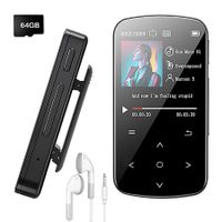 MP3 Player 64GB with Bluetooth 5.2,1.5 inch Colorful Screen Sensitive Touch Button,Hi-Fi Music MP3 Player with Clip Pedometer Function Card Reader,for Sports Running etc