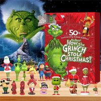Christmas Advent Calendar 2023, Christmas Countdown Calendar for Kids, 24 Days 24PC Cute Green Elf Figures Doll Christmas Vacation Advent Calendar