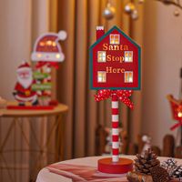 Christmas Decorations Santa Stop Here Sign Solar Pathway Lights Lighted Up Christmas Yard Stake for Xmas Party Landscape Patio Decor(House)