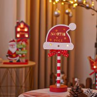 Christmas Decorations Santa Stop Here Sign Solar Pathway Lights Lighted Up Christmas Yard Stake for Xmas Party Landscape Patio Decor(Santa hat)