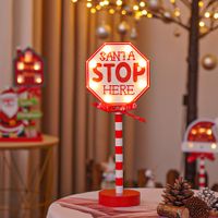 Christmas Decorations Santa Stop Here Sign Solar Pathway Lights Lighted Up Christmas Yard Stake for Xmas Party Landscape Patio Decor