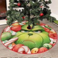 The Grinch Christmas Tree Skirt for Xmas Holiday Party Decorations,36inch Grinch Decorations Gifts Funny Home Decor