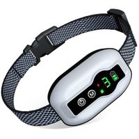Dog Bark Collar Training Bark Collar for Large Medium Small Dogs,Rechargeable e-Barking Control Devices with Beep Vibration Shock,5 Adjustable Sensitivity Color White