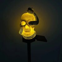 Halloween Skull Pathway Lights, Garden Stake Lights Halloween Outdoor Decorations, Waterproof  3D LED Skull Halloween Decor for Yard Porch Lawn Pathway Garden